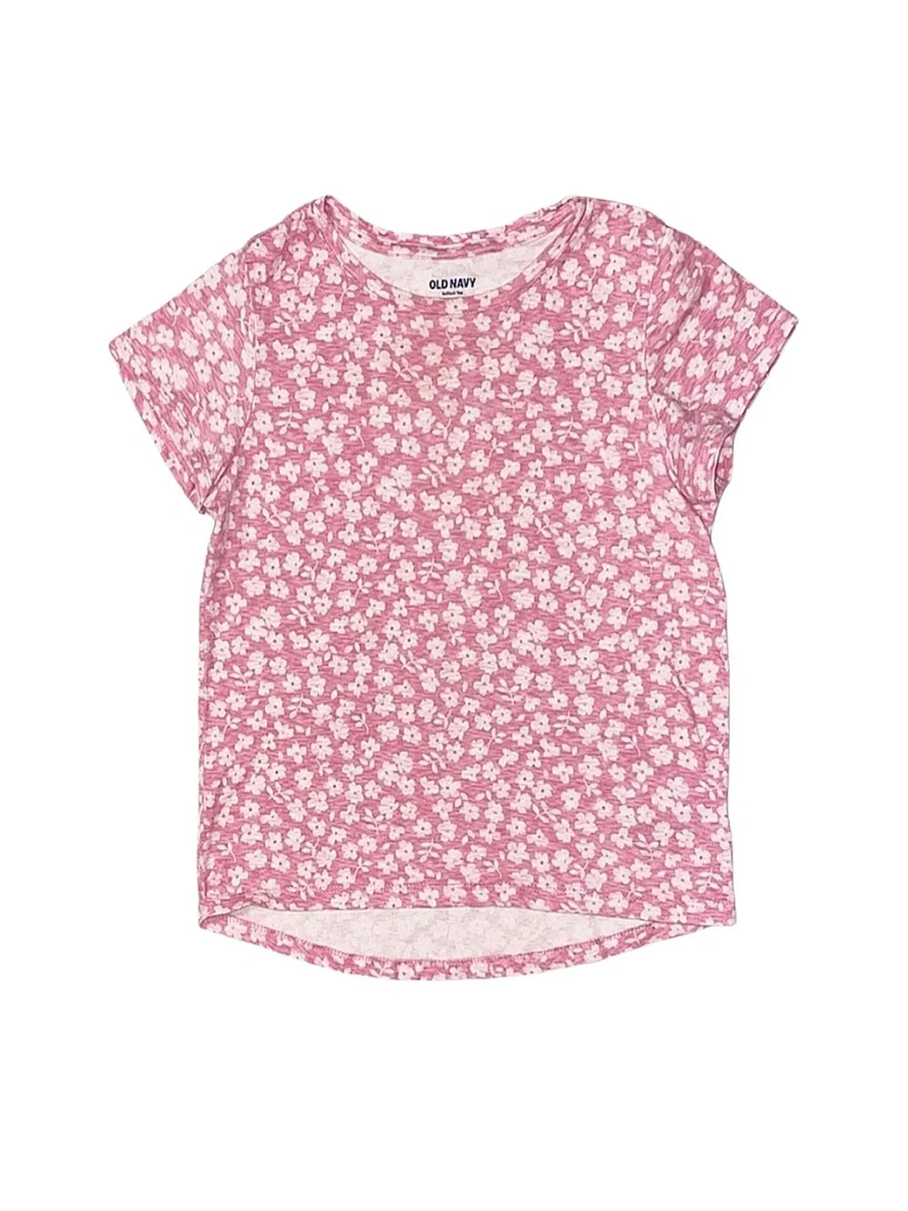 OLD NAVY Girl's Pink And White Floral Short Sleeve Shirt Size Large 10-12